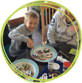 Boy baking at Little Harbour